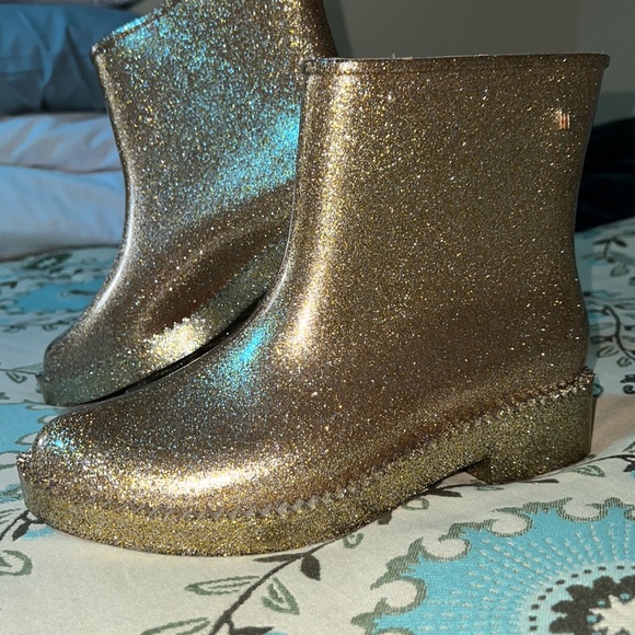 Melissa Women’s Drop Gold Glitter Boots - Picture 2 of 15